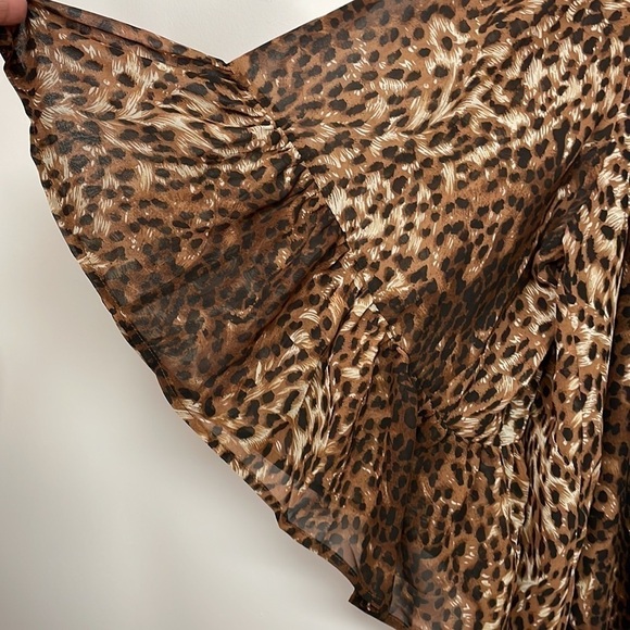 Cowgirl Justice Brown Cheetah Print Mesh Mini Dress Small - Picture 4 of 8